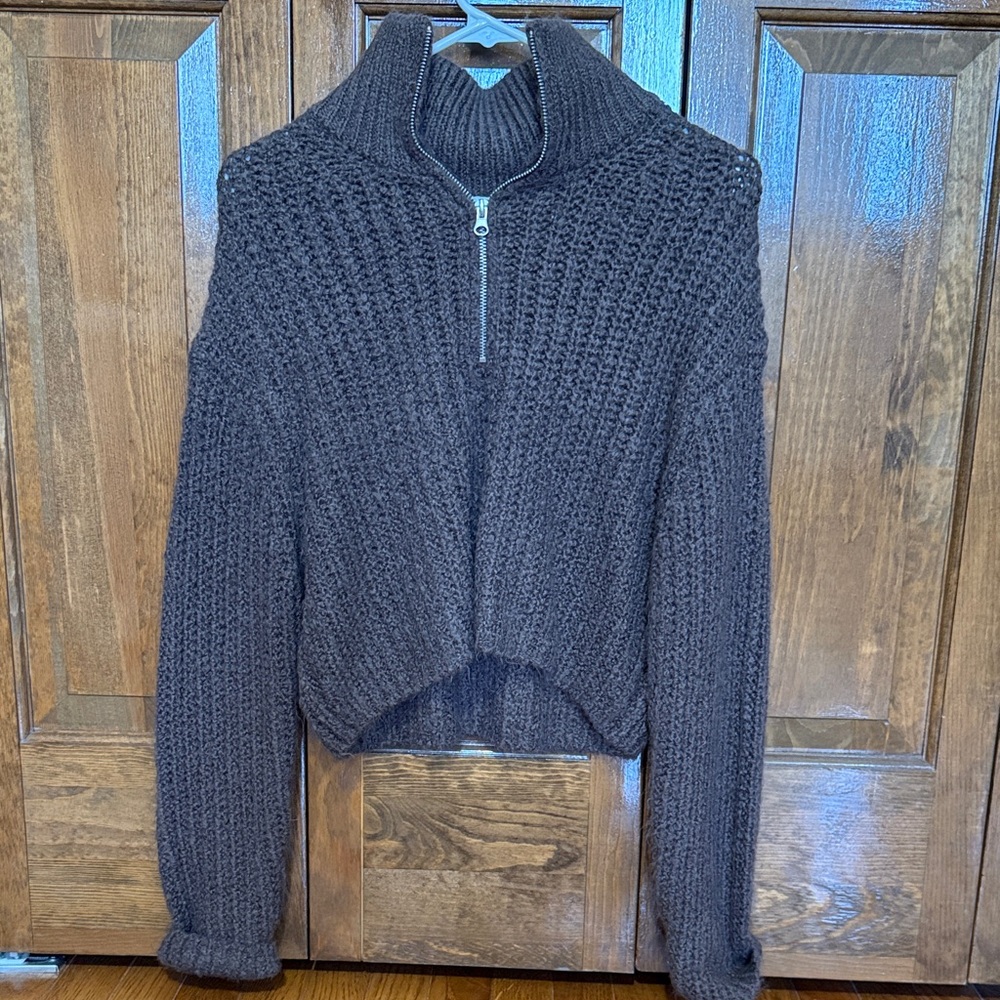 Brown Half-Zip Sweater